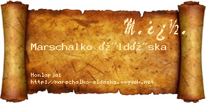 Marschalko Áldáska névjegykártya